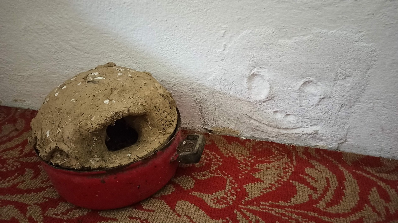 Na fotce si všimněte, že model je umístěný v mém pokoji, což je dokázáno úsměvem, který jsem tam kdysi vytvořil na zdi. I tím dokazuji, že jsem art brut umělec.